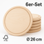 6er - Set Schneidebretter rund Ø 26 cm – FSC® Ahornholz mit Saftrille - Kumitzberg.at