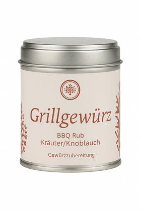 Grillgewürz „BBQ Rub Kräuter - Knoblauch“ – 85 g | Mediterrane Gewürzmischung mit Knoblauch & Kräutern - Kumitzberg.at
