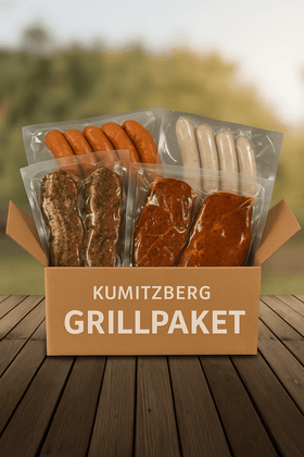 Grillpaket Kumitzberg – Frisches Schweinefleisch & Würstelvielfalt | 1,8 kg - Kumitzberg.at