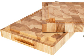 Hackblock Stirnholz Esche 54×30×4 cm – beidseitig mit Saftrille - Kumitzberg.at