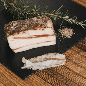 Lardo vom Wollschwein – 250 g | Feinwürziger Rückenspeck aus Österreich - Kumitzberg.at