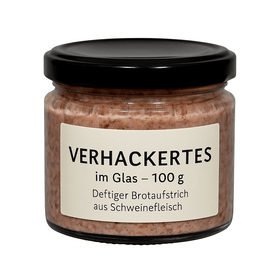 Verhackertes im Glas – 100 g | Deftiger Brotaufstrich aus Schweinefleisch - Kumitzberg.at