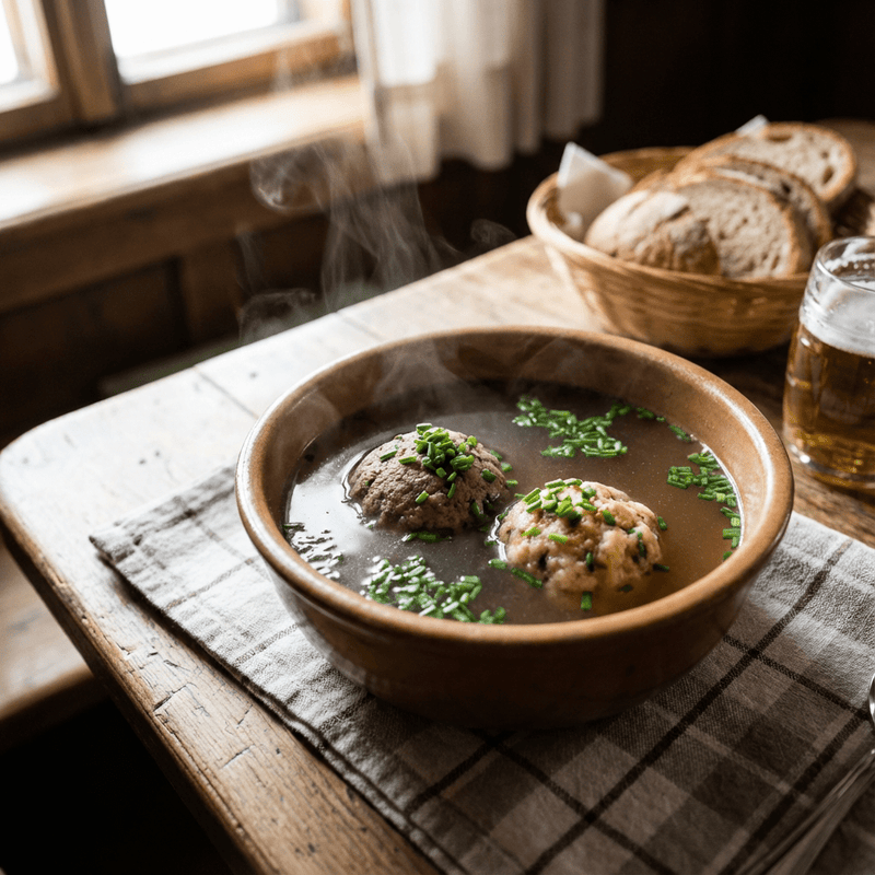 Knödelsuppe wie im Wirtshaus: Leberknödelsuppe & Kaspressknödelsuppe - Kumitzberg.at