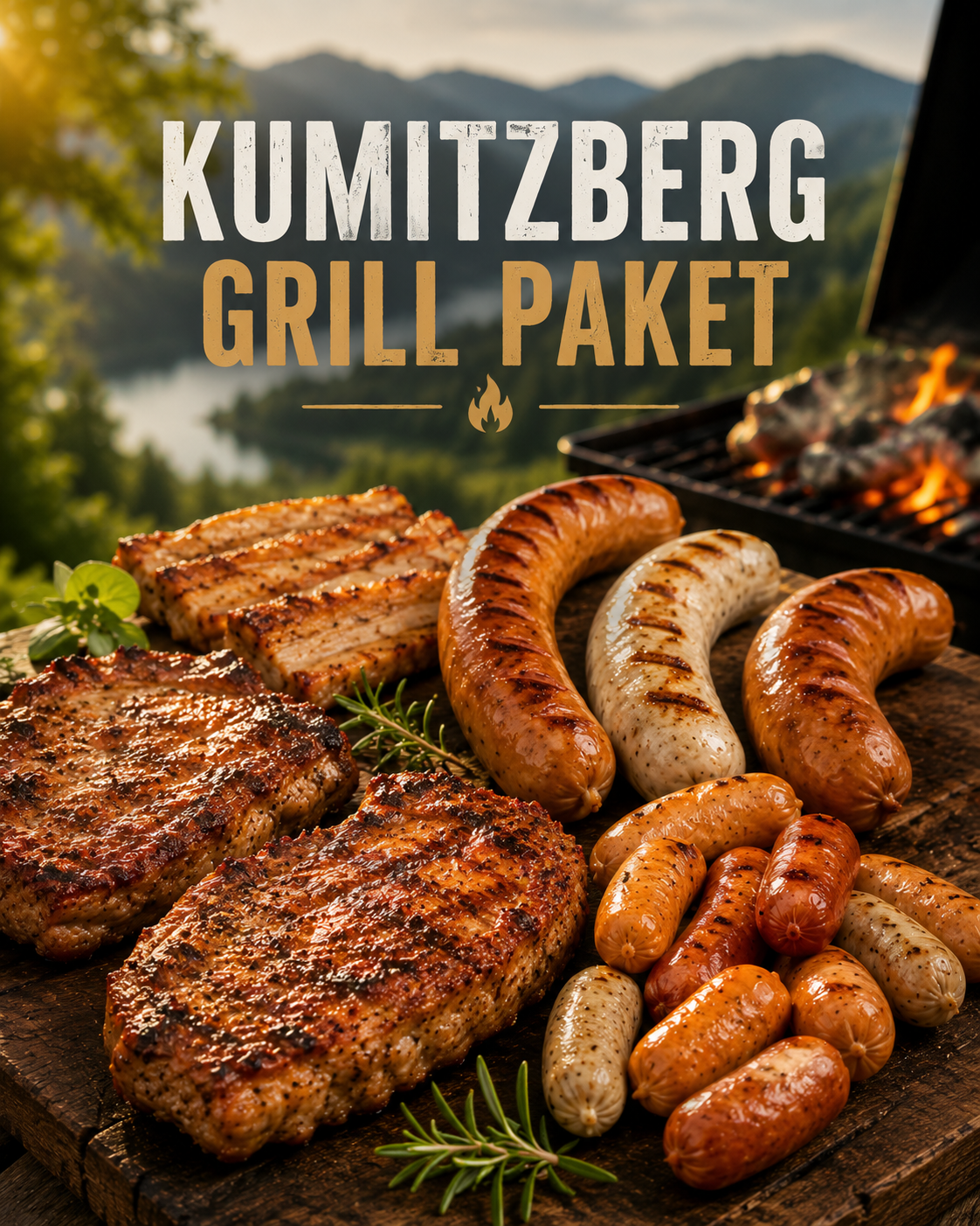 Grillpaket Kumitzberg – Frisches Schweinefleisch & Würstelvielfalt | 1,8 kg