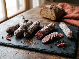 Feurige Salami Snack – 100 g | Mini-Salami mit Chili & Edelschimmel | Scharfer Jausen-Snack - Kumitzberg.at