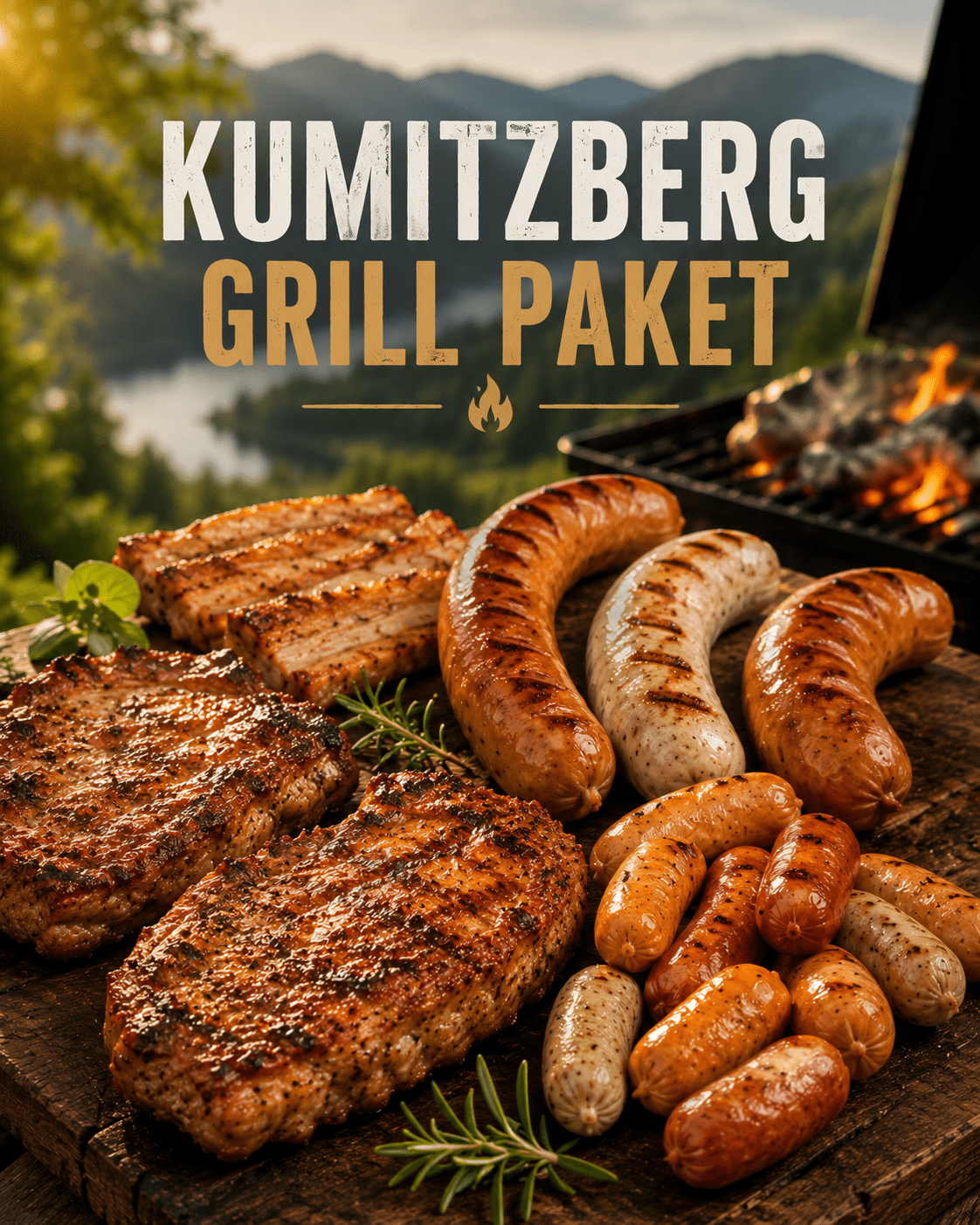 Grillpaket Kumitzberg – Frisches Schweinefleisch & Würstelvielfalt | 1,8 kg - Kumitzberg.at