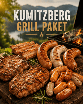 Grillpaket Kumitzberg – Frisches Schweinefleisch & Würstelvielfalt | 1,8 kg - Kumitzberg.at
